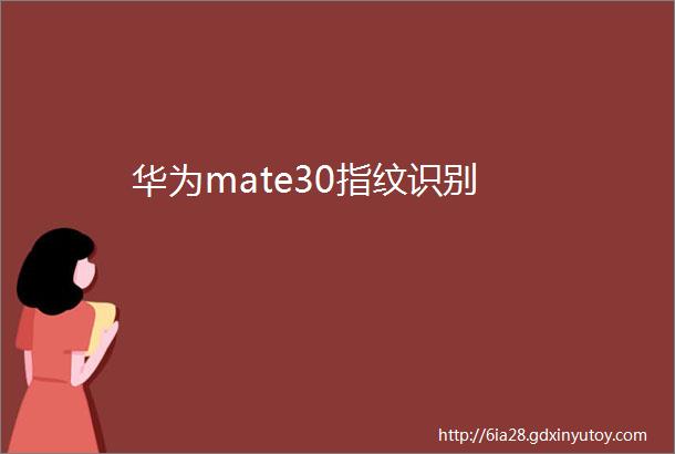 华为mate30指纹识别